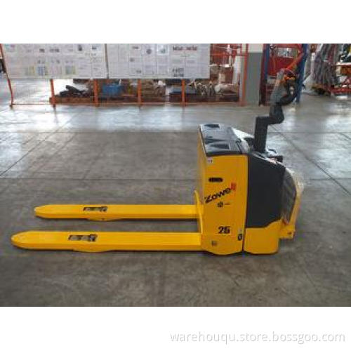 CE Manual Warehouse Equipment Stand On Pallet Truck With Ve